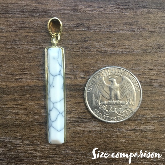 Reconstituted Howlite rectangle Stone - Picture 3 of 8